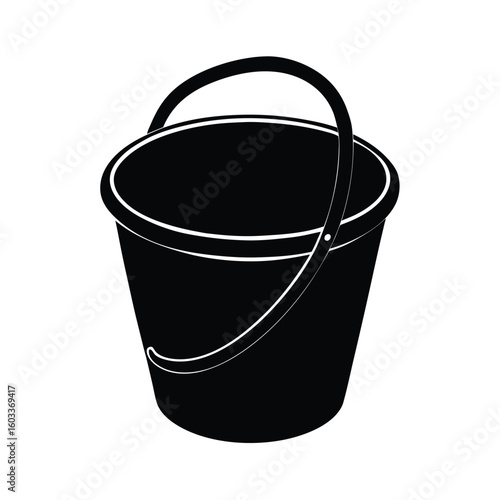 metal bucket on white background