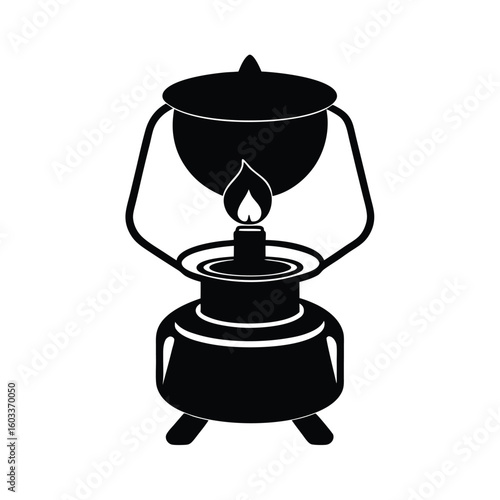 camp stove silhouette vector 