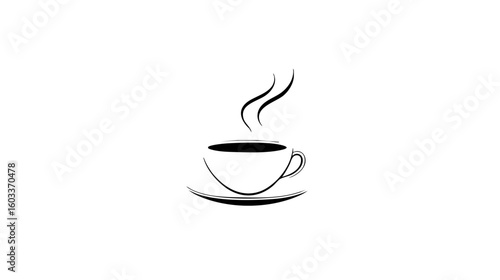 Steam rises from a freshly brewed cup of coffee on a white background enhancing the aroma of morning rituals