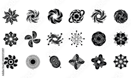 Black Spinning Gear Icons