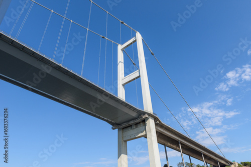 ISTANBUL, TURKEY - JULY 20, 2025: The First Bosporus Bridge connecting Europe and Asia.
