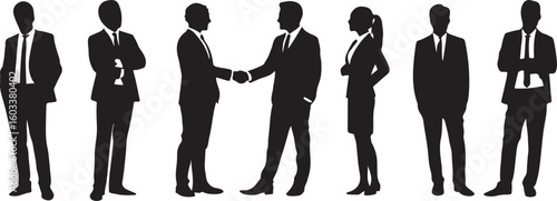 Businesspeople shaking hands and standing handshake women