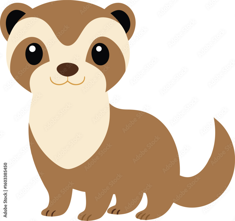 Obraz premium cute ferret vector art illustration