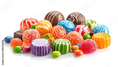 Colorful assortment of various candies