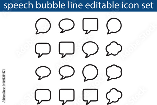 Wallpaper Mural speech bubble line editable icon set. Torontodigital.ca