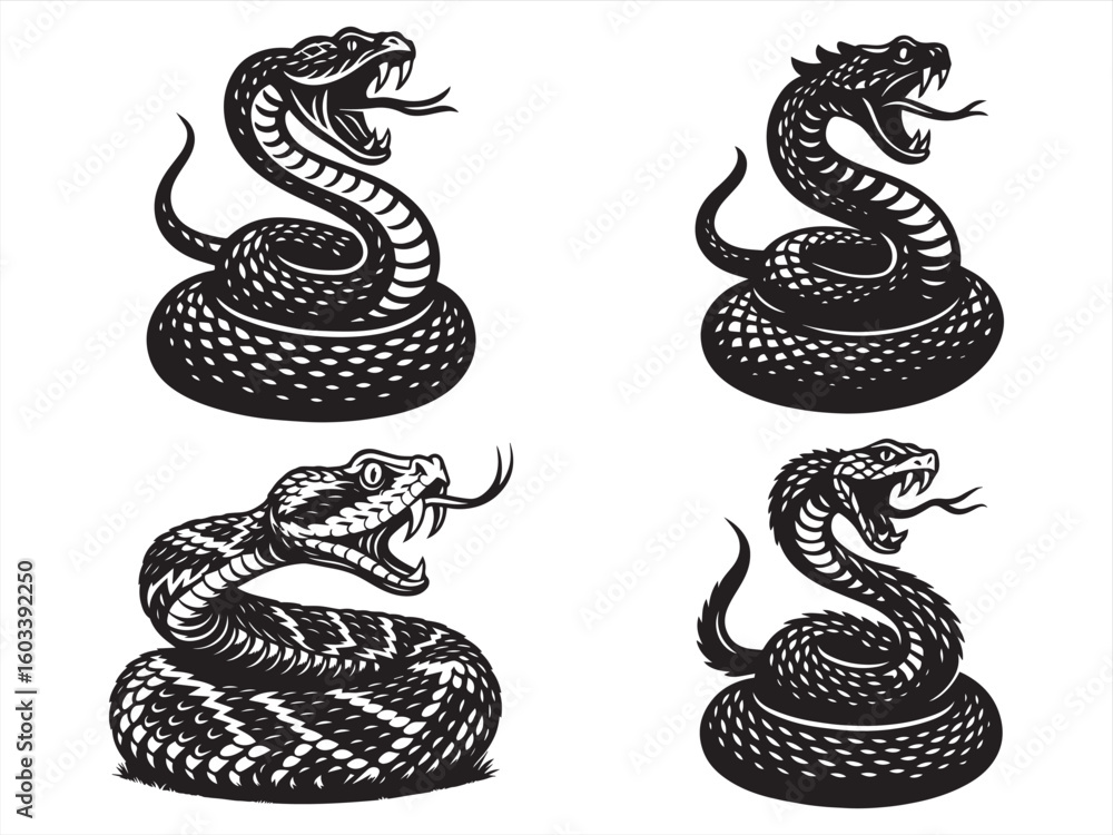 Obraz premium Aggressive Snake with Tongue