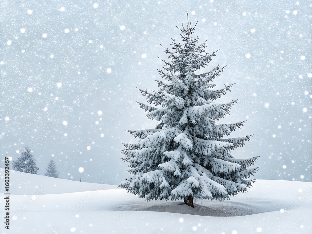 Obraz premium snow covered fir tree