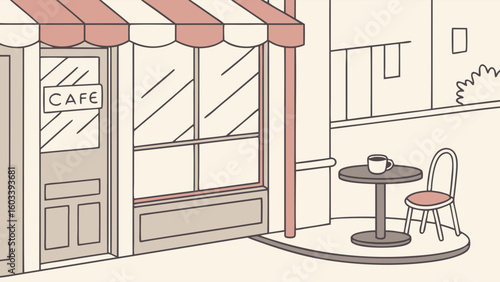Charming Outdoor Cafe Seating Area.