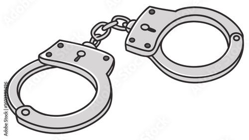 Illustration of a Pair of Handcuffs.