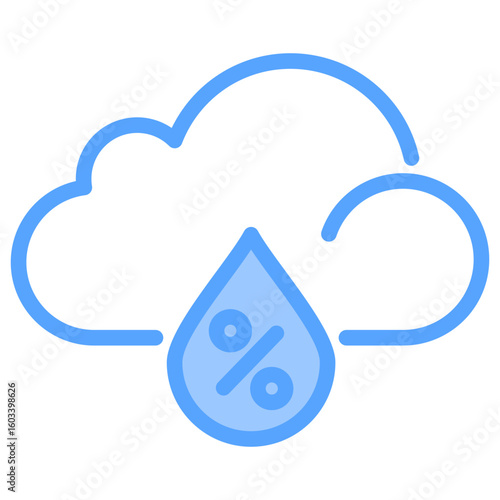 Precipitation Blue Icon
