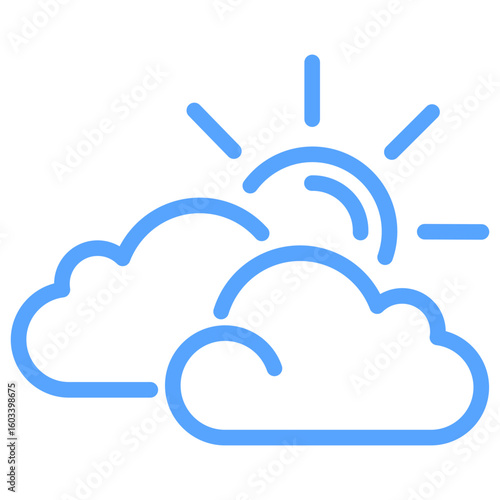 Partly Cloudy Blue Icon