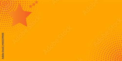 Abstract modern background with dynamic circle shapes and halftone dots. Orange yellow gradient geometric shapes element. Suit for booklet, banner, cover, poster, flyer, website, brochure