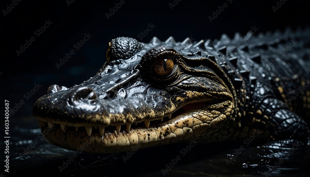 Obraz premium Close-up of an alligator's head