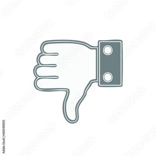 Vector Thumbs Down Hand Gesture Icon Outline Style Minimal Design