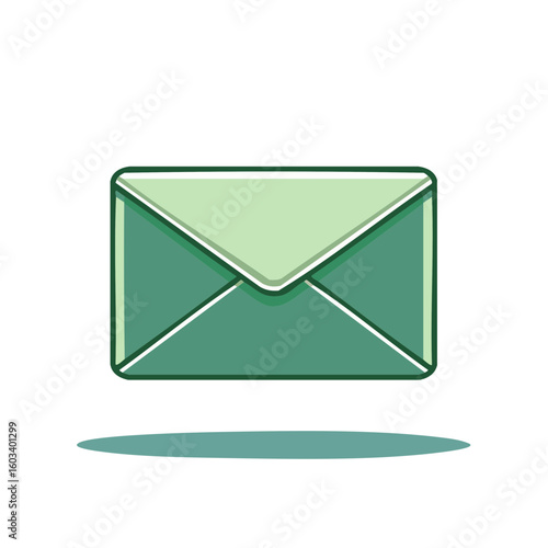 Stylish Green Envelope Delivering Important Messages Correspondence Delivery Service Communication