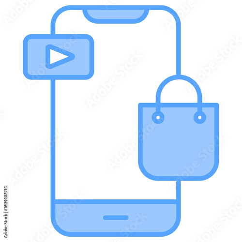 Mobile App Blue Icon