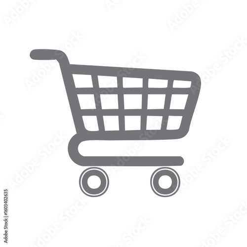 Shopping cart graphic illustration depicting retail purchasing and online shopping symbol for commerce related design