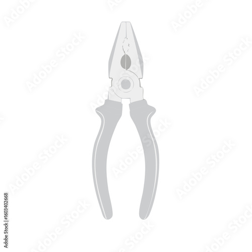 Gray Pliers Tool Vector Graphic, Work Equipment, Construction, Repair, Maintenance