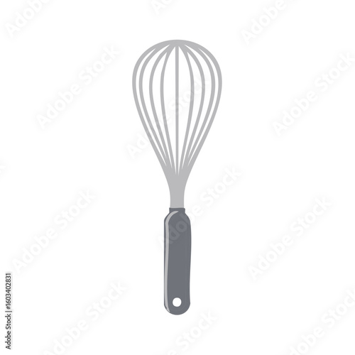 Classic wire whisk isolated on white used for cooking, baking and preparing culinary dishes or ingredients