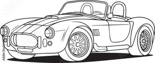 high quality retro convertible car vector drawing in ai, eps, jpeg, png for graphic projects