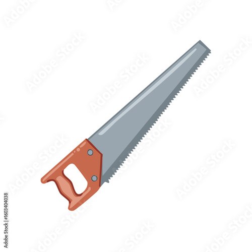 Hand saw with ergonomic handle, wood cutting tool, and sharp blade for DIY and home improvement projects.