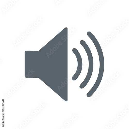 Speaker Icon Indicates Sound Emitting and Volume Levels with Curved Emission Lines