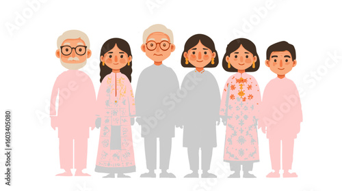 Inherited Joy The Ritual of Tradition and Togetherness Diwali Across Generations Unity Through Festive Heritage vector 