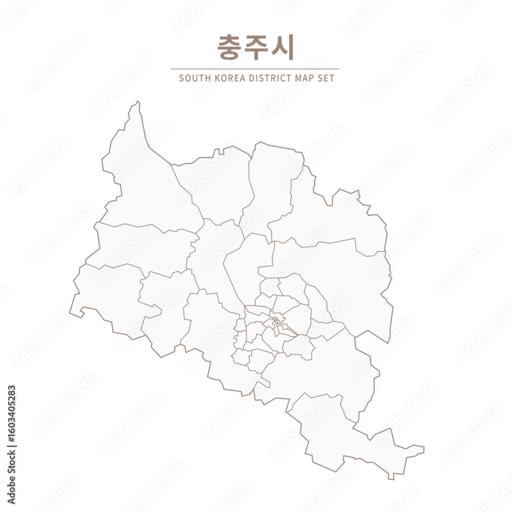 Fototapeta premium A vector illustration map of local cities in Gangwon Province, South Korea.