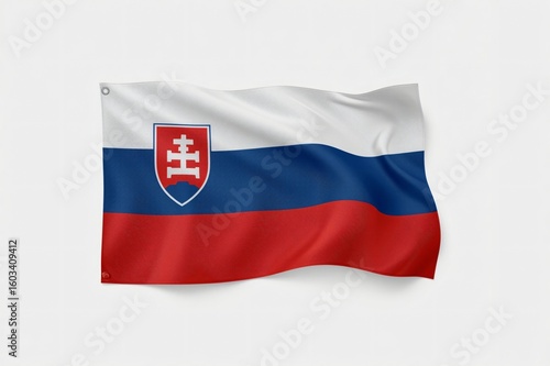 Free Download Slovakia flag waving, white background, studio shot, patriotism - GFXLoad