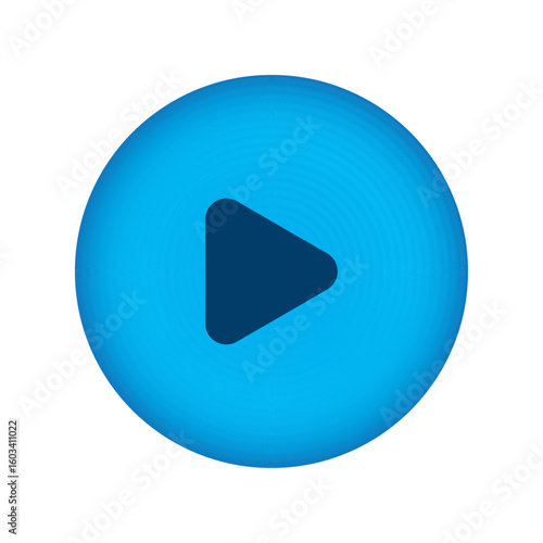 Play sign blue button. Blue play button Vector illustration isolated on a white background. Media, web and play symbol logo design, Digital Video Logo Design Template.