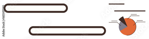 Horizontal bars for comparison and labeled pie chart displaying proportional data. Ideal for statistics, analytics, presentation, education, research, business strategy, and report visualization