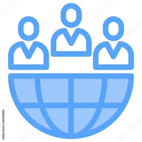 Outsourcing Blue Icon
