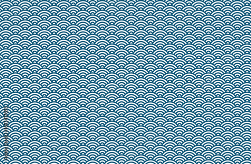 日本の伝統文様の背景・青海波文様のパターン・スウォッチパネルにパターンあり