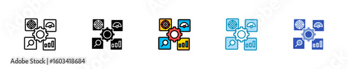 Dmaic Model  Icon Set Multiple Style Collection