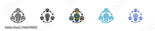 Team Collaboration  Icon Set Multiple Style Collection