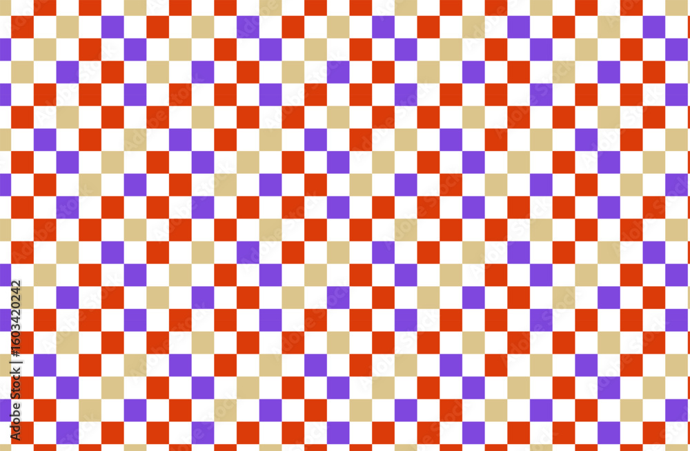 Fototapeta premium イラスト背景素材・カラフルなレンガのランダムなパターン・スウォッチパネルにパターンあり