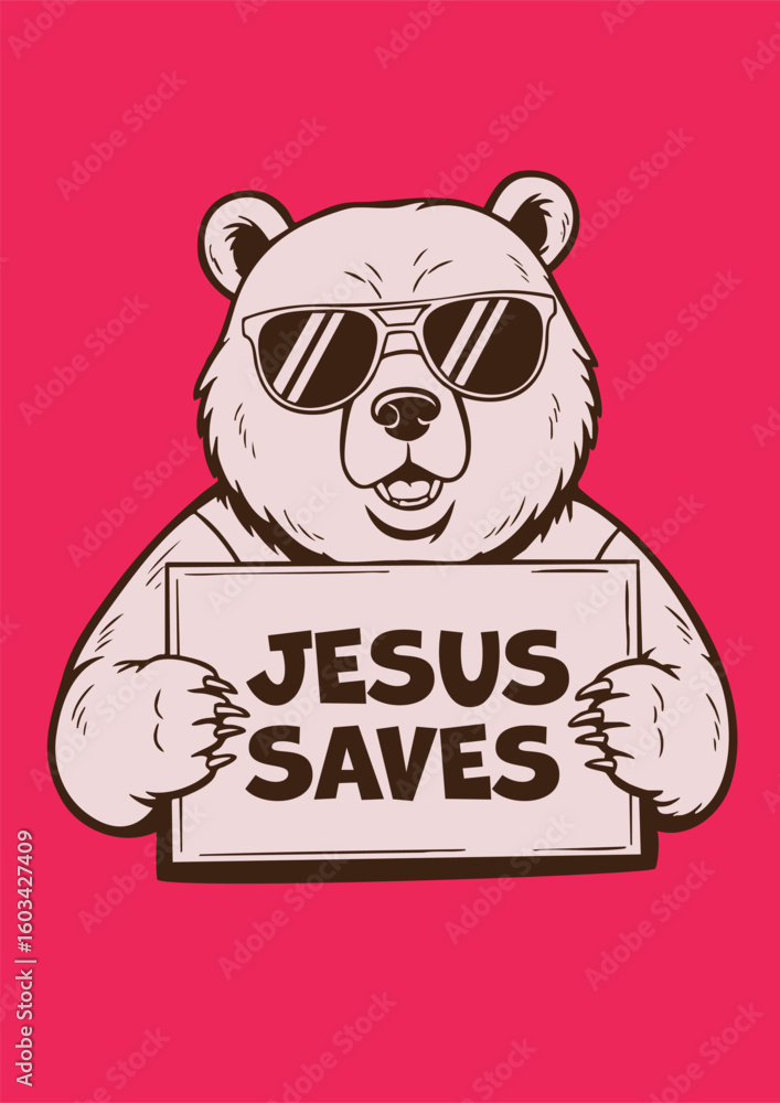 Naklejka premium Jesus Saves, Animal T-Shirt Design with Purpose
