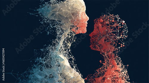 Abstract representation of interconnectedness expressing deep and profound connection between two entities, feeling harmonious