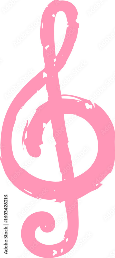 Fototapeta premium Crayon Treble Clef Symbol