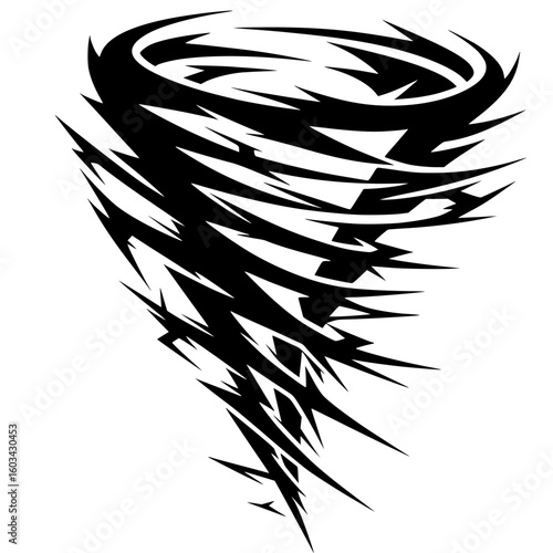 Electric tornado silhouette