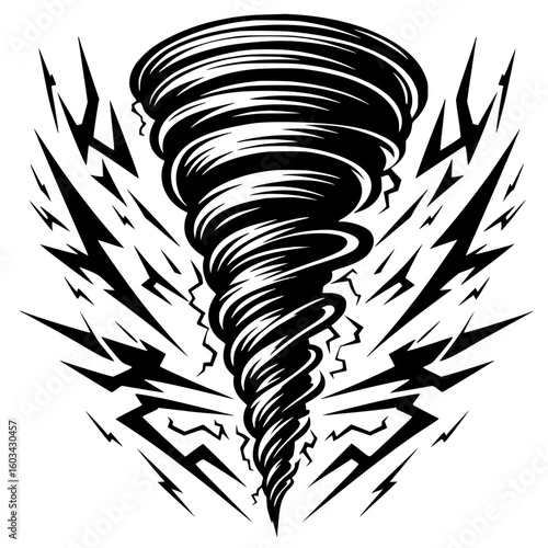 Electric tornado silhouette