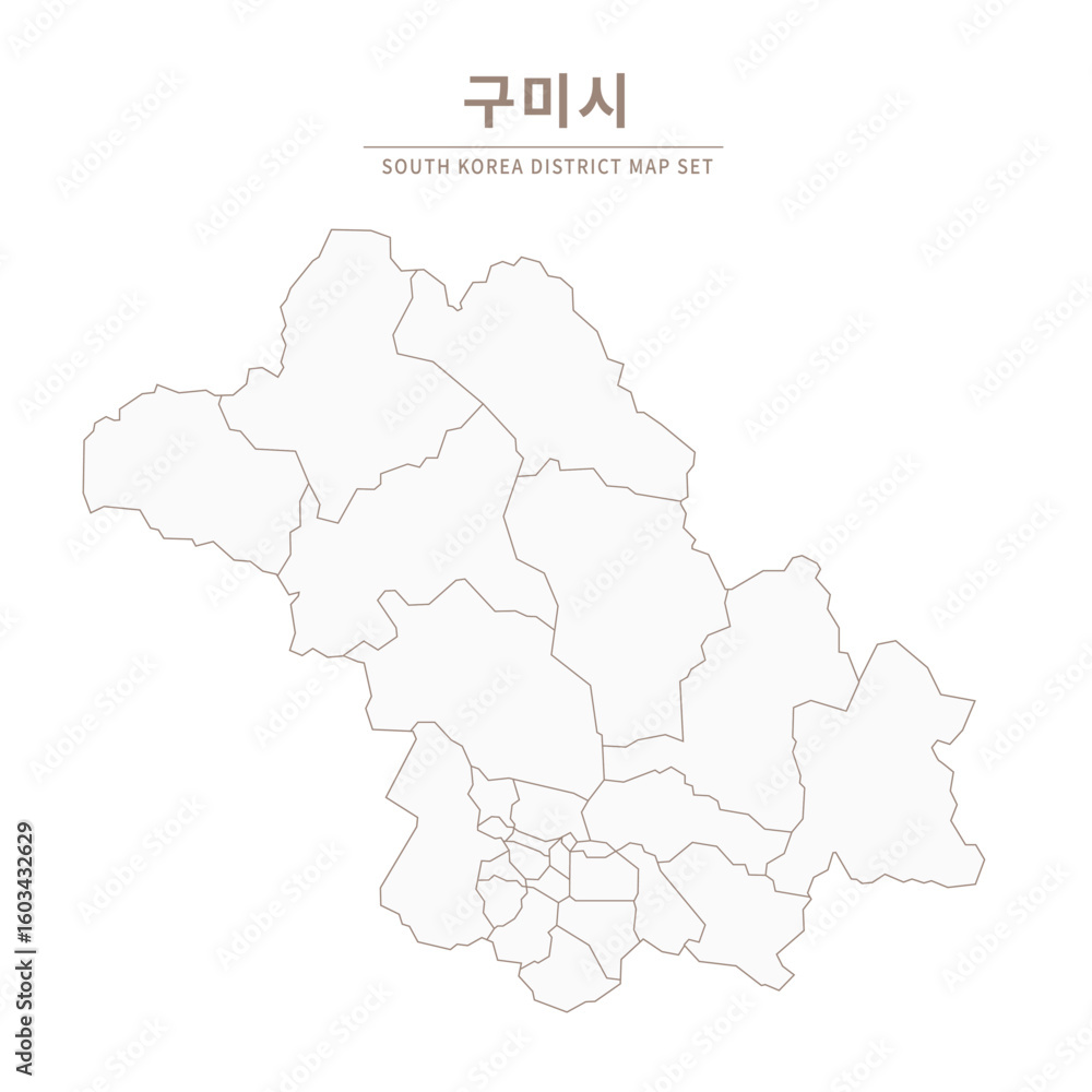 Fototapeta premium 대한민국 경상북도 구미시 지도.
