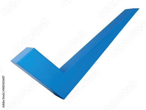 Free Download Bright blue 3d check mark symbol of success and approval isolated on transparent background - GFXLoad