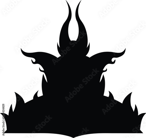 Detailed silhouette of a fantasy creature with intricate details