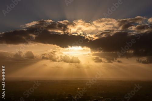 sun rays in the clouds