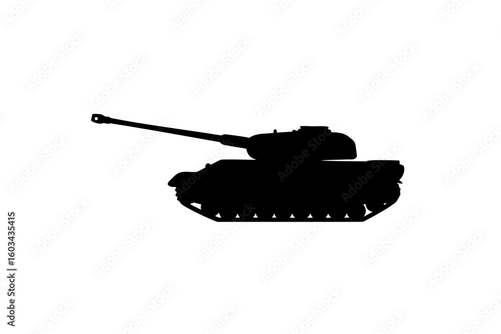 Fototapeta premium Military tank, Military tank vehicle silhouette, Tank vector