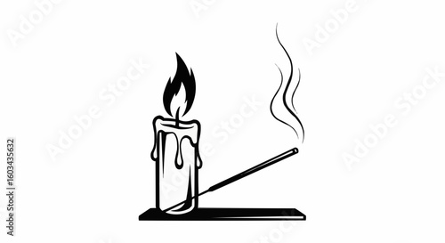Candle and incense