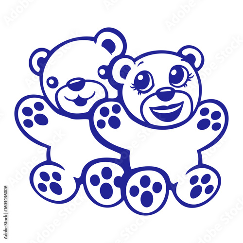 2 Bear Woman Man Love Couple Romantic Valentine's Day