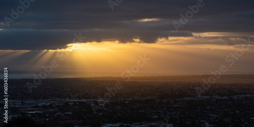 sunset over the river