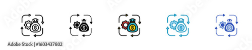 Financing Cash Flow  Icon Set Multiple Style Collection
